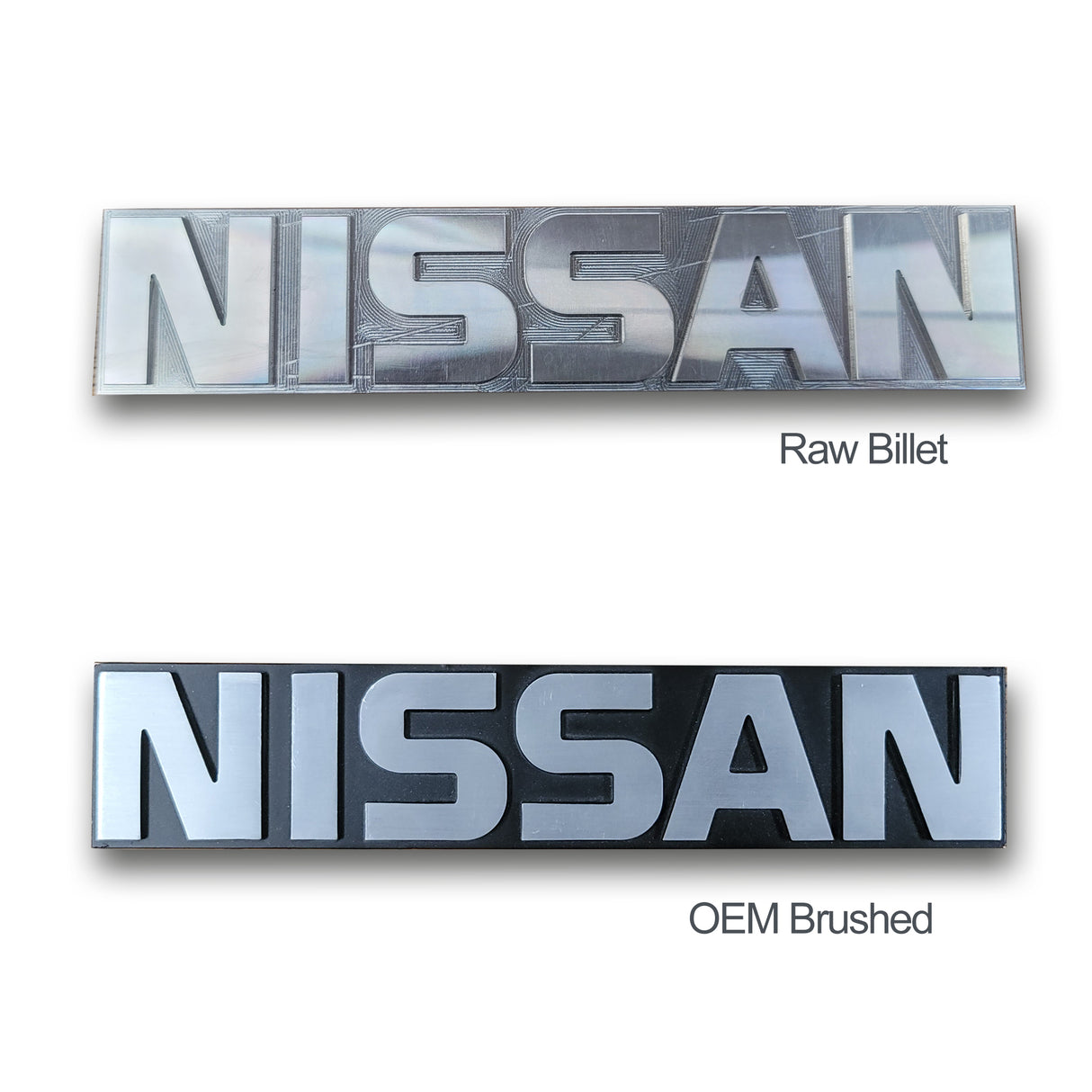 BILLET FENDER BADGES | Raw Billet • OEM Brushed (CNC BILLET)