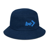 DENIM BUCKET HAT - be> | Denim Bucket Hat • 100% Cotton • Poplin Sweatband (EMBROIDERY)