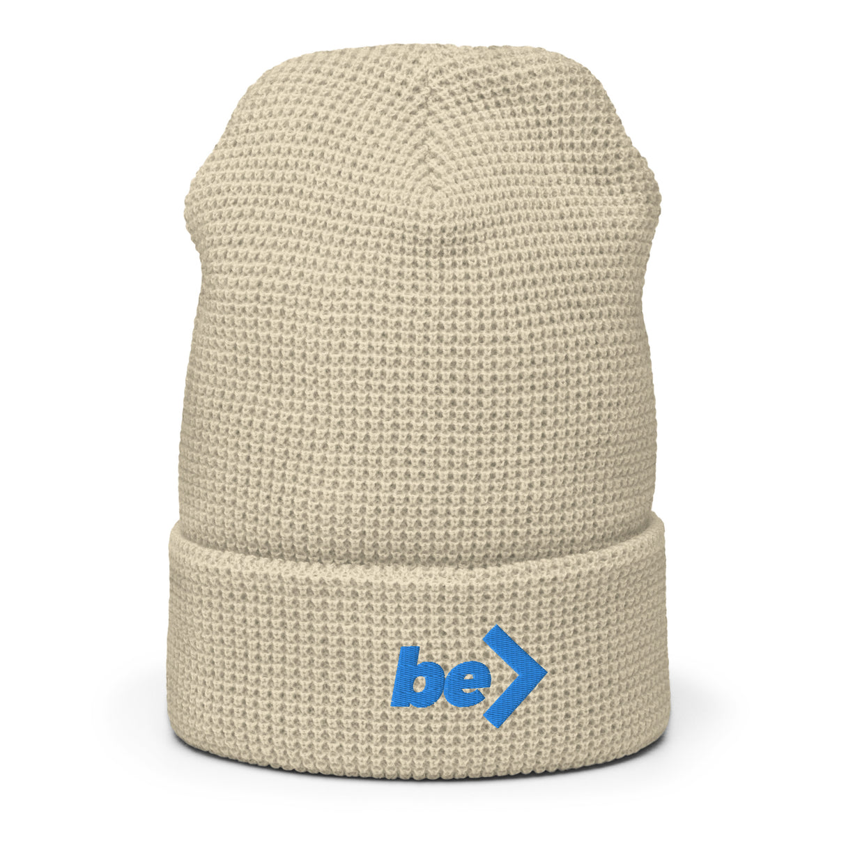 WAFFLE BEANIE - be> | 100% Acrylic • Double Layerr Knit (EMBROIDERY)