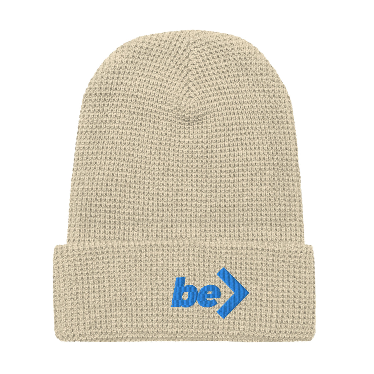 WAFFLE BEANIE - be> | 100% Acrylic • Double Layerr Knit (EMBROIDERY)