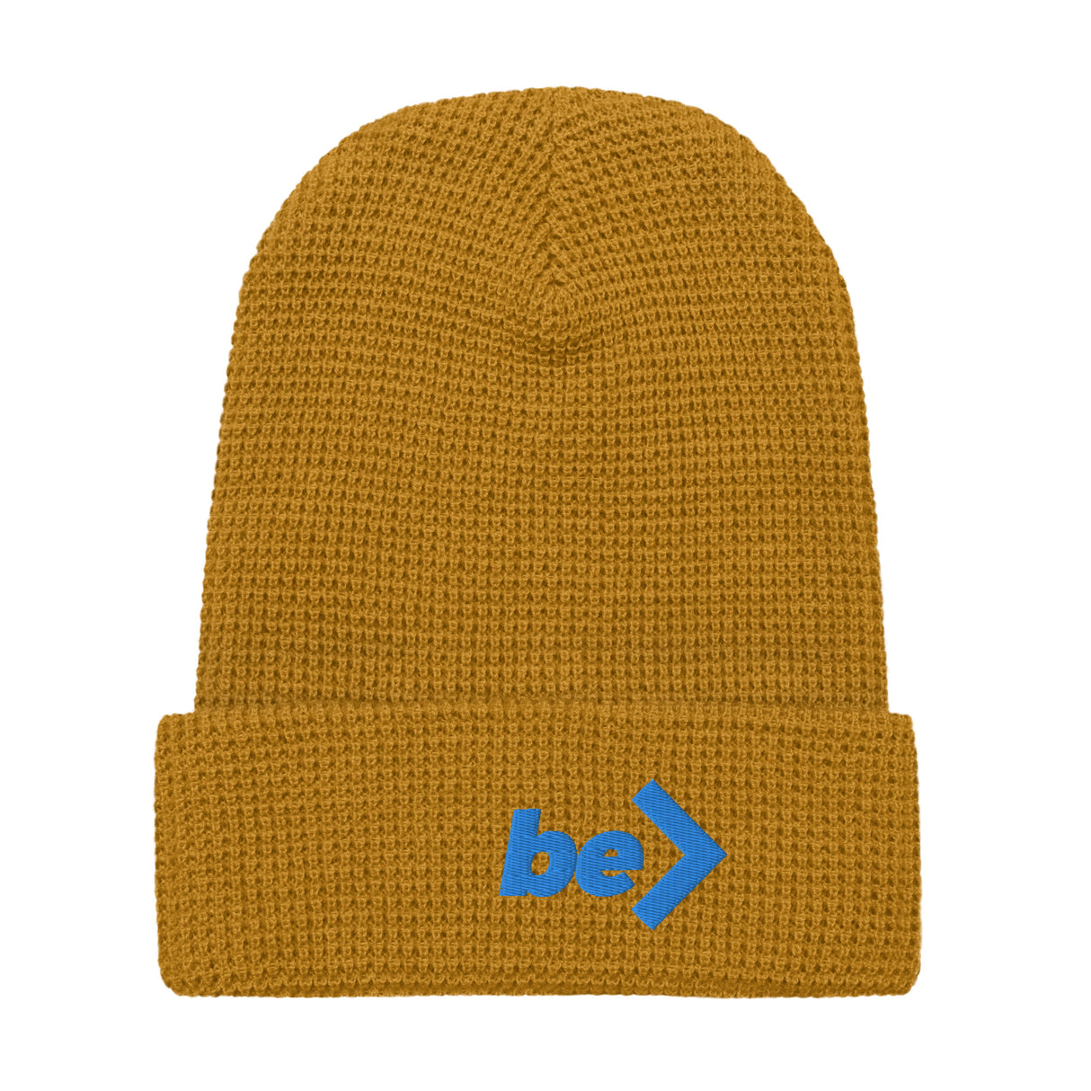 WAFFLE BEANIE - be> | 100% Acrylic • Double Layerr Knit (EMBROIDERY)