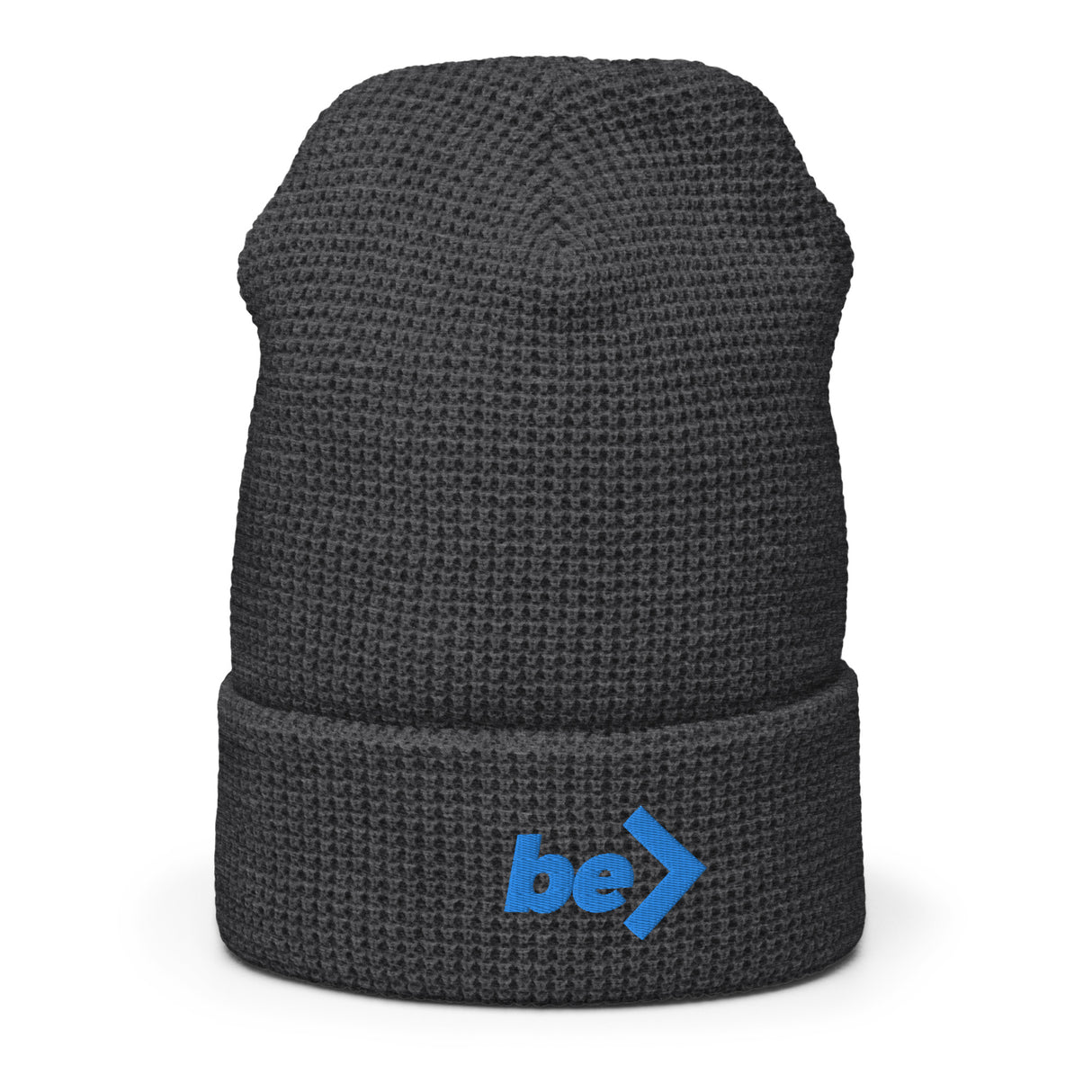 WAFFLE BEANIE - be> | 100% Acrylic • Double Layerr Knit (EMBROIDERY)