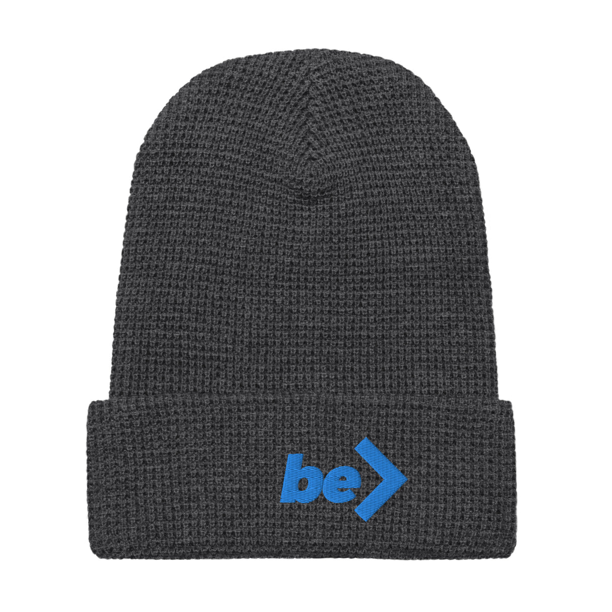 WAFFLE BEANIE - be> | 100% Acrylic • Double Layerr Knit (EMBROIDERY)