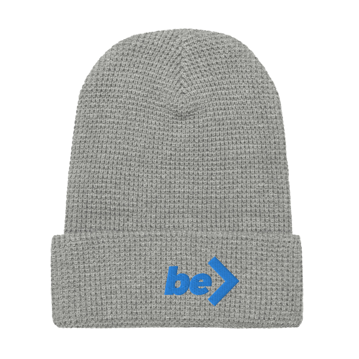 WAFFLE BEANIE - be> | 100% Acrylic • Double Layerr Knit (EMBROIDERY)