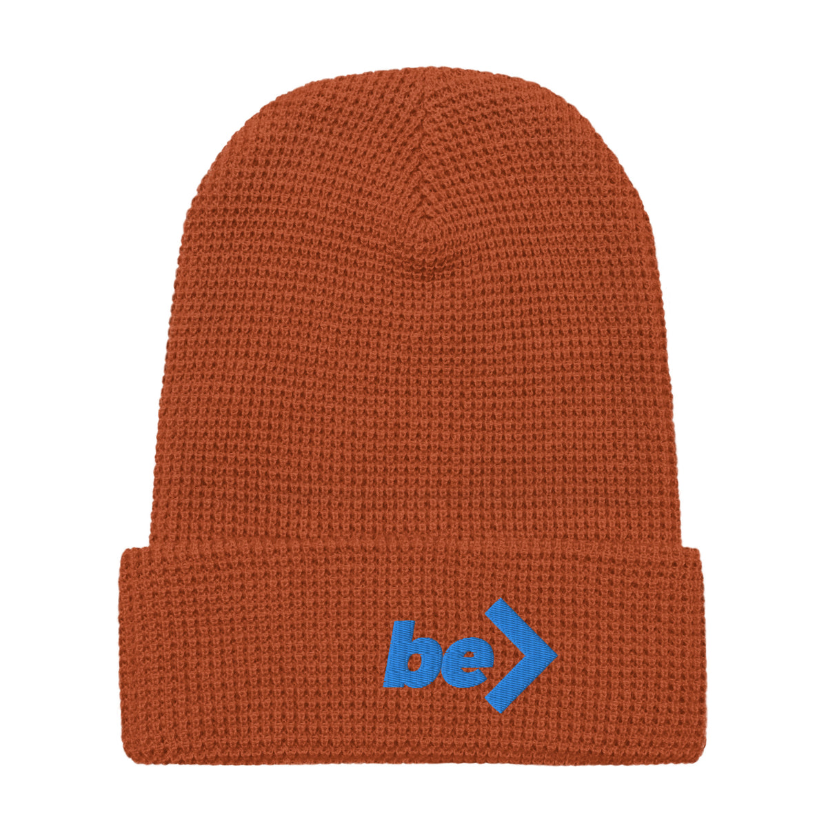 WAFFLE BEANIE - be> | 100% Acrylic • Double Layerr Knit (EMBROIDERY)